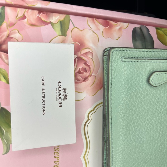 Mint Green Coach Wristlet - Picture 7 of 9